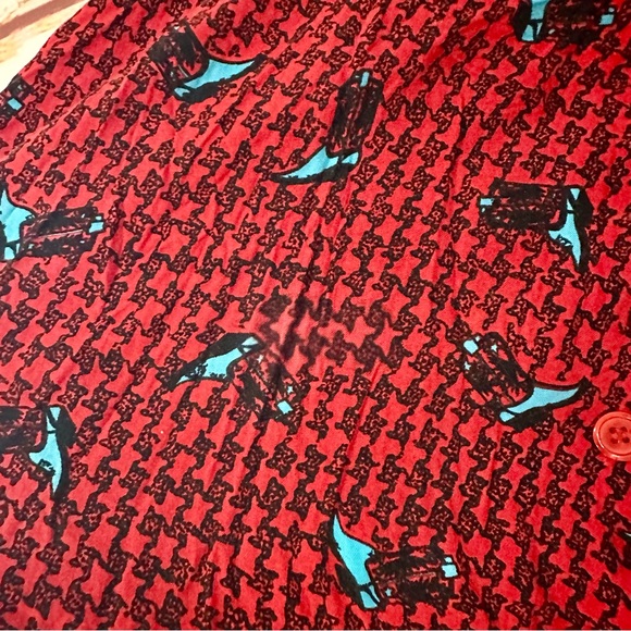 VINTAGE Houndstooth Cowboy Boot Button Up Shirt - Picture 6 of 7